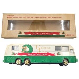 Vintage 1993 Road Champs George Jones Merry Christmas Possum Tour Bus Boxed
